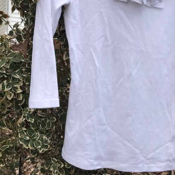 Designers Originals White Ruffle V-Neck Top PS - Picture 6 of 7